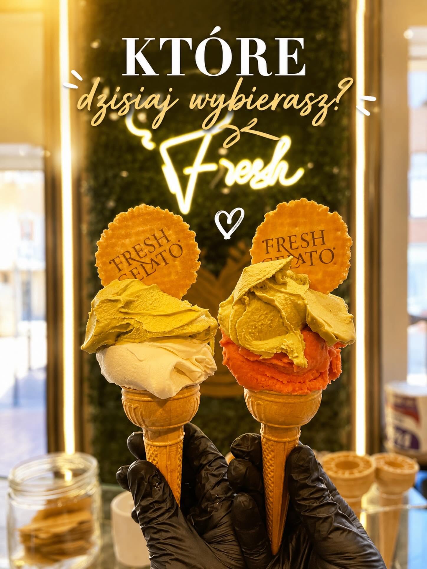 Gelato Fresh Gelato Caffe w wafelku